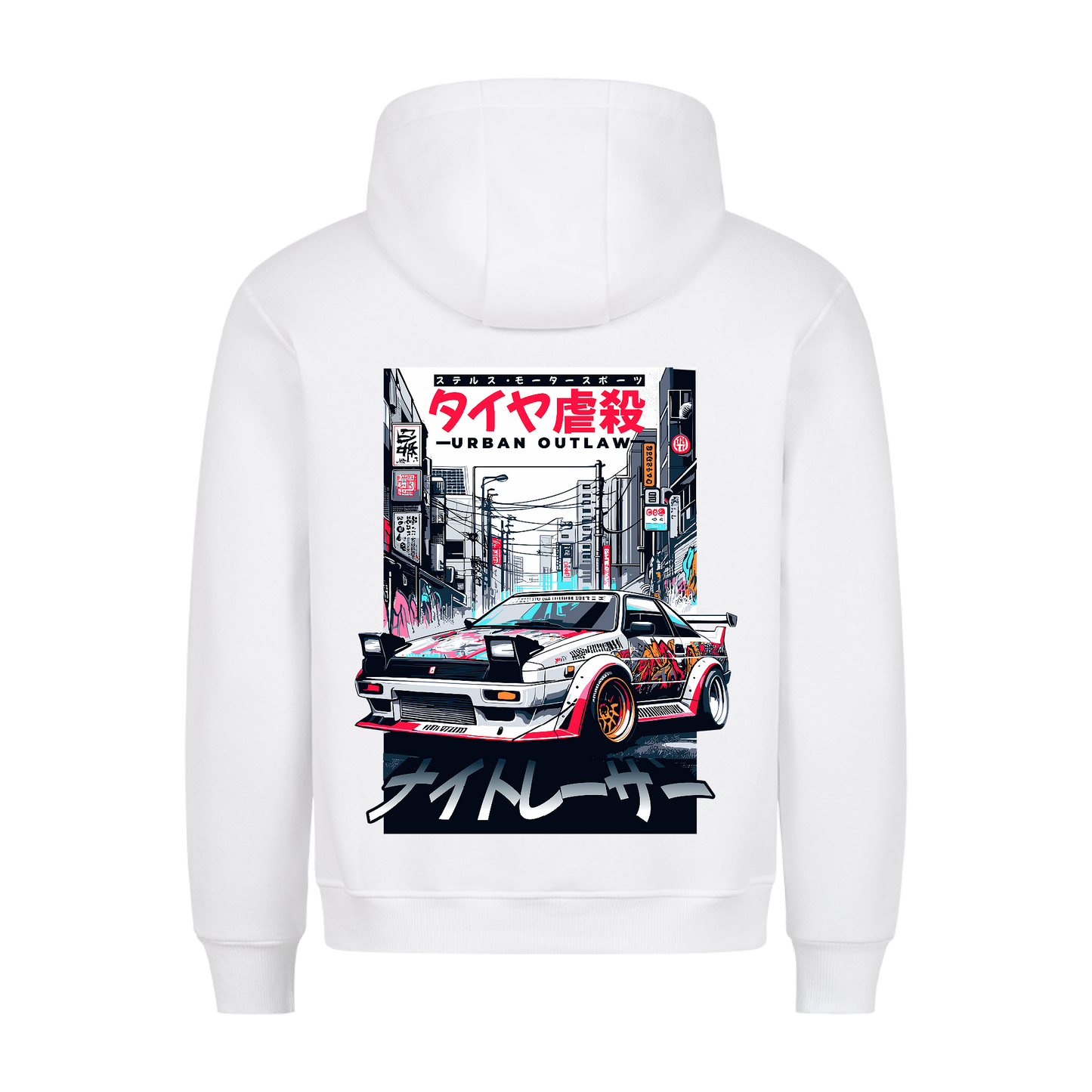 Street Warrior - Regular White Hoodie